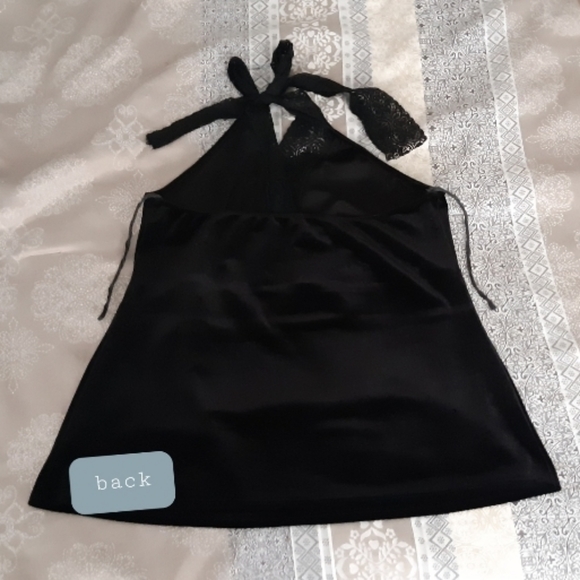 MXM Black Lace Halter Top - Size X - Picture 4 of 7